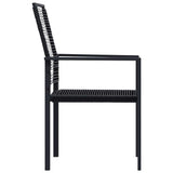 Dining Set Black Powder-Coated Steel Large Durable Dining Set 3060259