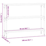 Console Table Black 100x22.5x75 cm Engineered Wood 834025