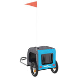 Pet Bike Trailer Blue and Grey Oxford Fabric and Iron 93827