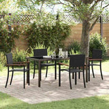 Garden Dining Set 5 pcs Black Powder-Coated Steel 3379418