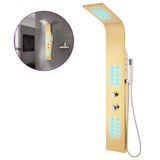 Shower Panel System Stainless Steel 201 Gold Curved 147716