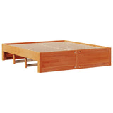 Bed Frame without Mattress with Drawers Wax Brown 180x200 cm Super King Solid Wood Pine 3308797