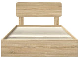 Storage Bed with Drawer Sonoma Oak 100 x 200 cm Engineered Wood 3412306