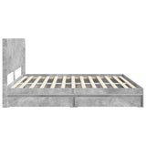 Bed Frame with Storage and Headboard Concrete Grey 200 x 200 cm 3413998