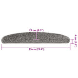 Stair Mats 30 pcs 65x21x4 cm Grey Half Round Large 3365812