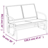 3 Piece Garden Glider Lounge Set Black Textilene and Steel 3187943