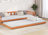 Bed Frame Wax Brown 80 x 200 cm Solid Pine Wood 864061