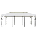 Gazebo with Double Roof White 6x3 m Steel 362376