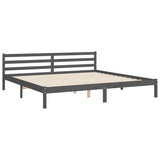 Bed Frame without Mattress Grey 200x200 cm Solid Wood 3194593