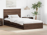 Bed Frame with Drawer Brown Oak 90 x 200 cm Engineer Wood 3411158