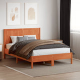 Headboard Wax Brown 135 cm Solid Wood Pine 844240