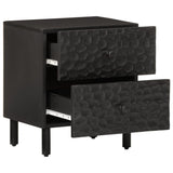 ZNTS Bedside Cabinet Black 40x33x46 cm Solid Wood Mango 356817