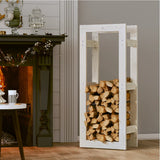 Firewood Rack White 41x25x100 cm Solid Wood Pine 822408
