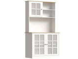 Freestanding Kitchen Cupboard, Storage Cabinet with Doors and Adjustable Shelves, Counter Top, Grid T3398P378041