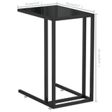 Side Table Black Tempered Glass, Powder-Coated Iron Medium 331650