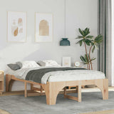 Bed Frame Brown 140 x 190 cm Solid Pine Wood 872992