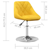 Swivel Dining Chairs 2 pcs Mustard Yellow Velvet 335290