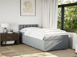 Box Spring Bed with Mattress Light Grey 90x200 cm Fabric 3285785