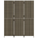 Room Divider 3 Panels Grey Poly Rattan 365342