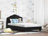 Toddler Bed Frame with Headboard Black 70 x 140 cm Velvet 42010931