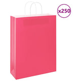 Paper Bags 250 pcs with Handles Pink 32x12x42 cm 4101676