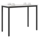 Table White 100 x 50 x 77 cm Engineered Wood and Steel 873795