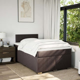 Box Spring Bed with Mattress Dark Brown 120x200 cm Fabric 3285851