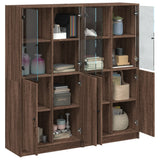 Bookcase with Doors Brown Oak 136x37x142 cm Engineered Wood 3206530