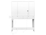 White, hemp surface particle board with triamine, 2 drawers and 4 shelves, dressing table set, LED 74629101