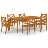 ZNTS 7 Piece Garden Dining Set Solid Wood Acacia 3058005