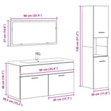 3 Piece Bathroom Furniture Set Concrete Grey Engineered Wood 3324869