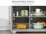 Sideboard with Rubberwood Top and Adjustable Shelves for Dining Room, Kitchen - Grey T3398P378034