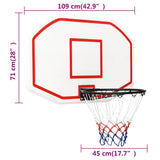 Basketball Backboard White 109x71x3 cm Polyethene 93662