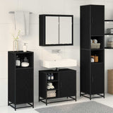 Bathroom Furniture Set 4 pcs Black Oak Engineered Wood 3402476