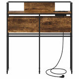 Storage Headboard with Shelf Smoked oak 75 cm Engineered wood 859612