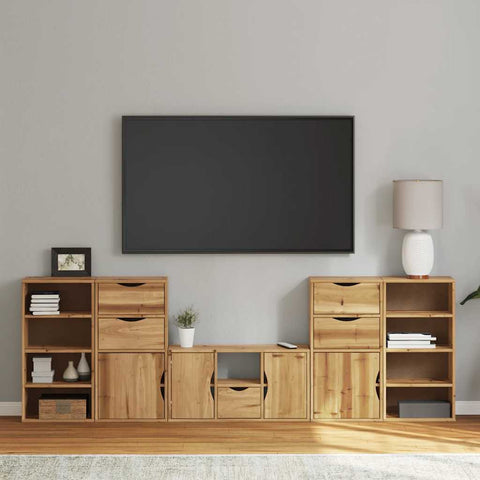 5 Piece TV Units with Storage ODDA Solid Wood Pine 3365376