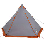 ZNTS Family Tent Tipi 6-Person Grey and orange Waterproof 4009440