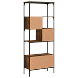 Bookcase 5-Tier Smoked Oak 76x33x188.5 cm Engineered Wood 839005