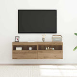 TV Wall Cabinet with LED 2 pcs Artisan oak 60 x 30 x 40 cm 862209