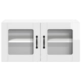 Wall Glass Cabinet LUCCA High Gloss White 80 x 31 x 40 cm 884949