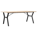 ZNTS Dining Table Y-Frame 200x100x75.5 cm Solid Wood Pine and Steel 3282789