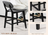 Bar Stools Set of 2, Breakfast Bar Chairs, PU Leather Upholstered Kitchen Stools with Backs, T3398P342291
