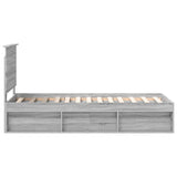 Bed Frame Grey Sonoma 75 x 190 cm Solid Pine Wood 3411078
