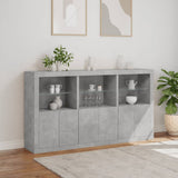 Sideboard with LED Lights Concrete Grey 181.5x37x100 cm 3209152