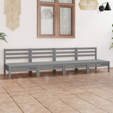 4 Piece Garden Lounge Set Grey Solid Pinewood 3082484