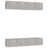 4 Piece TV Cabinet Set Concrete Grey 80x30x30 cm Engineered Wood 3079060