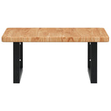 Basin Shelf Wall Mounted Steel and Solid Wood Oak 3302393