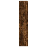 Room Divider Bookcase 4-Tier Smoked Oak 143.5x29x143.5 cm Engineered Wood 857998