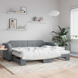 Daybed with Trundle without Mattress Light Grey 90x190 cm Single 3197705