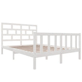 3101359 Bed Frame without Mattress White Solid Wood 160x200 cm